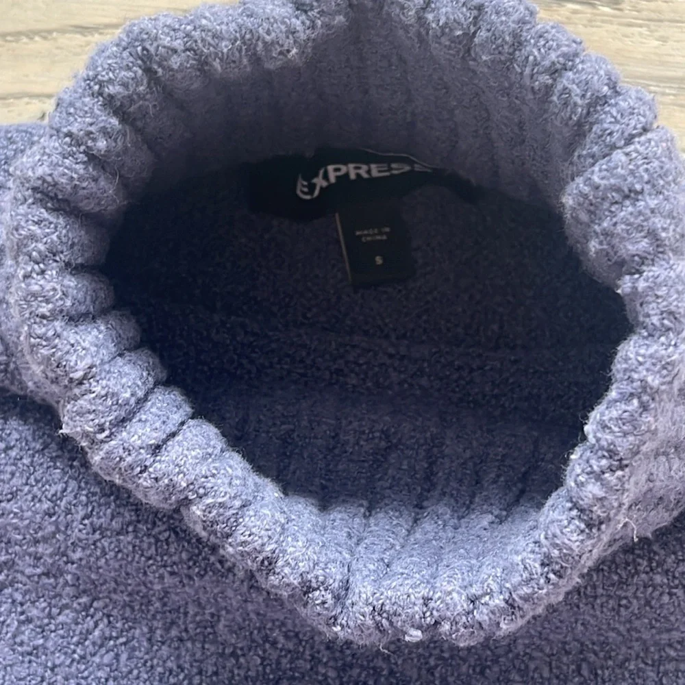 Express Turtleneck Sleeveless Fitted Sweater in Slate Blue -Small - Picture 7 of 10